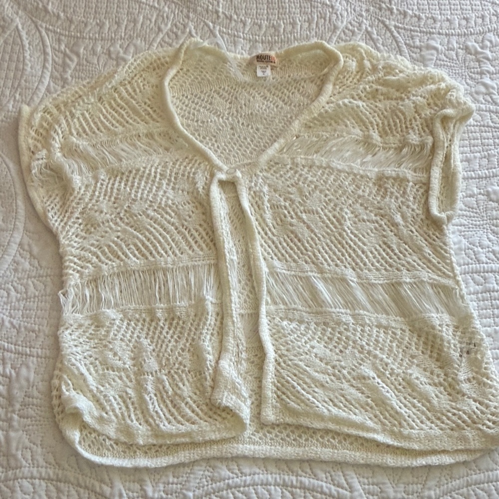 Route 66 Cream Open-Knit Cardigan